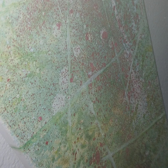 Abstract Green and Red "Zombie Zone" Painting - Picture 1 of 5